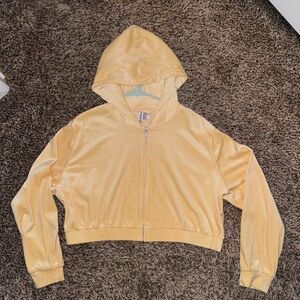 Divided Cropped Velvet Hoodie, Women’s XXL